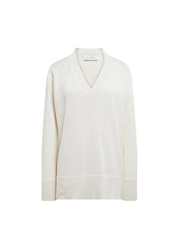 Pull col v - Blanc Cassé