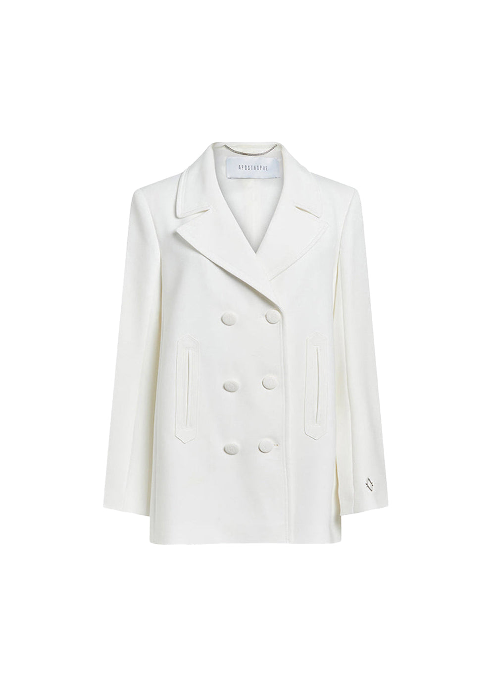 Veste longue facon caban - Blanc Cassé
