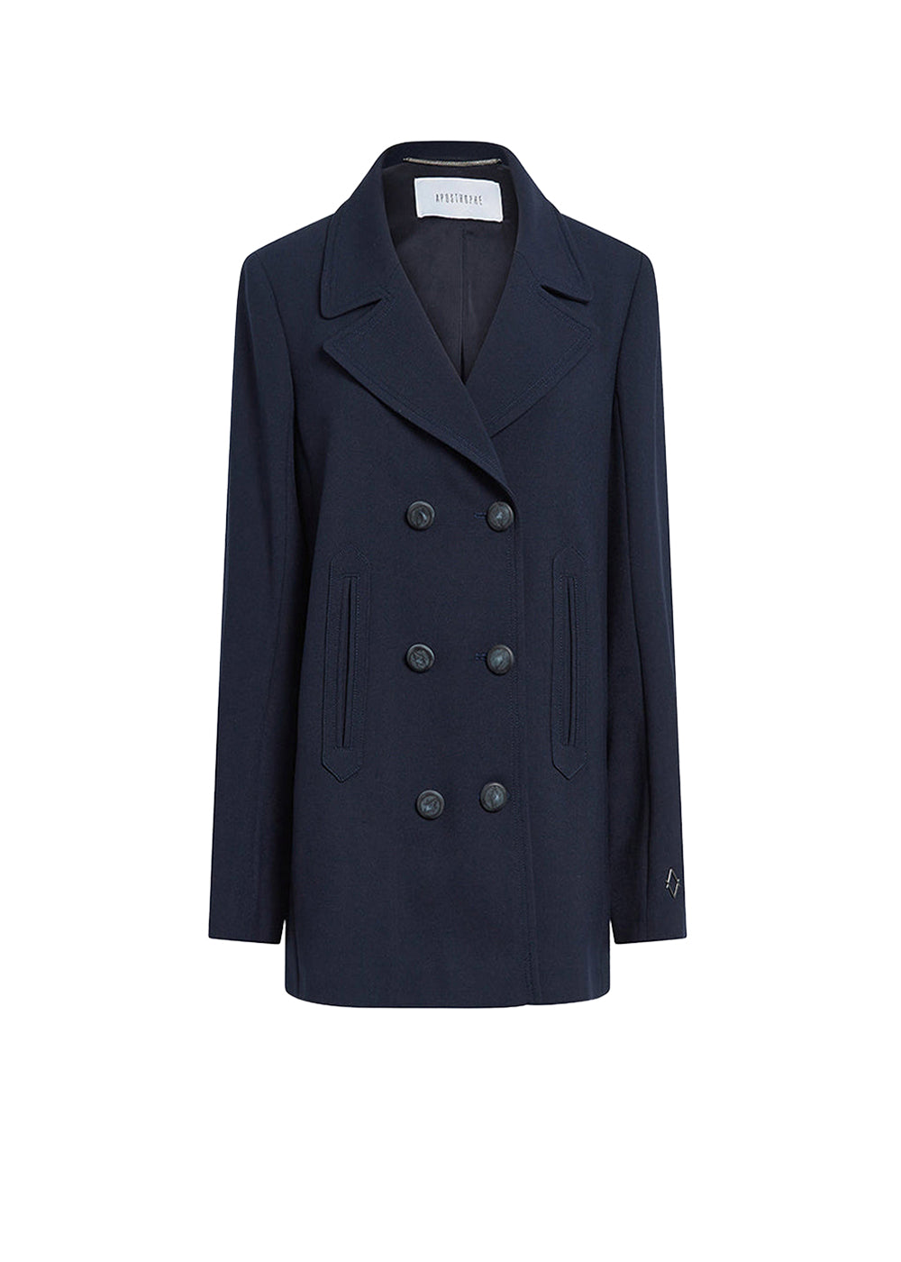 Veste longue facon caban - Marine