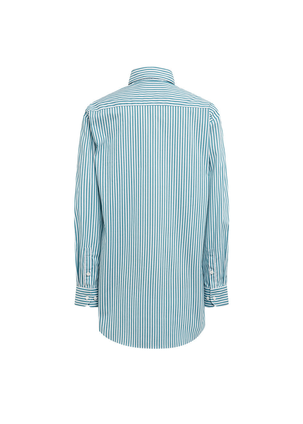 Chemise oversize rayee - Turquoise Foncé