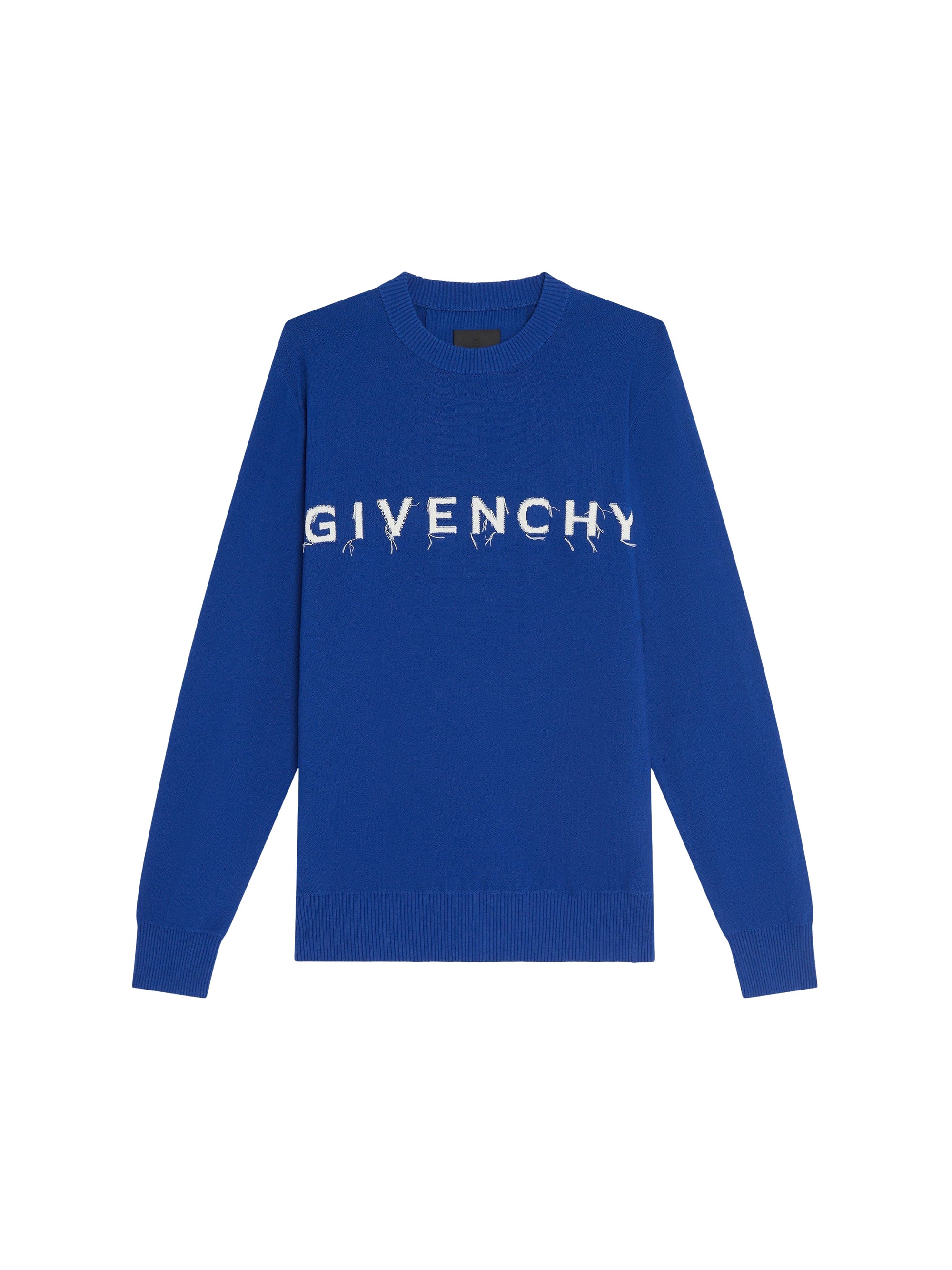 Sweat-shirt coupe masculine avec logo brodé - Blue & White