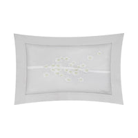 Taie d'oreiller Aubepine en satin de coton - Blanc & Gris & Vert