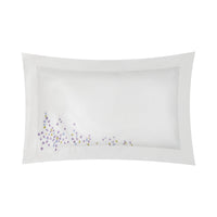 Taie d'oreiller Mimosa en satin de coton - Bleu & Violet & Vert