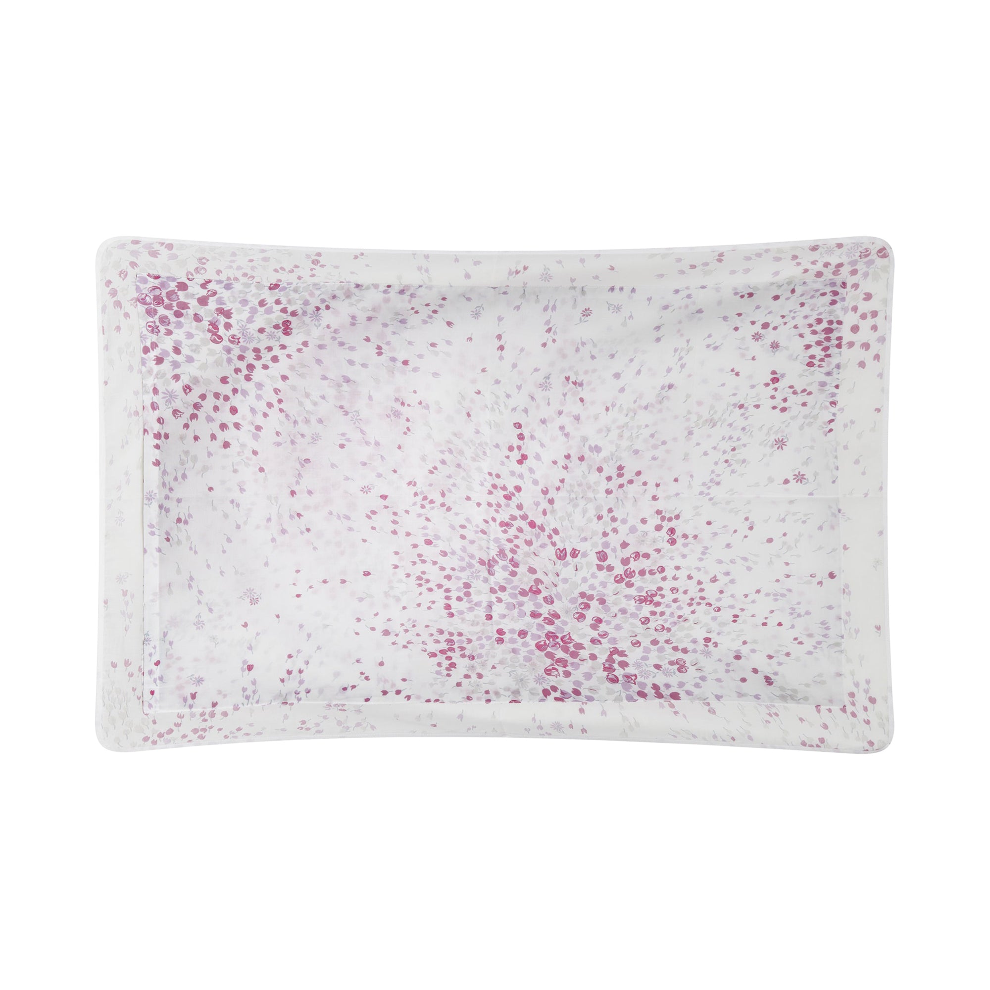 Taie d'oreiller Bouquet éclaté en voile de coton - Rose