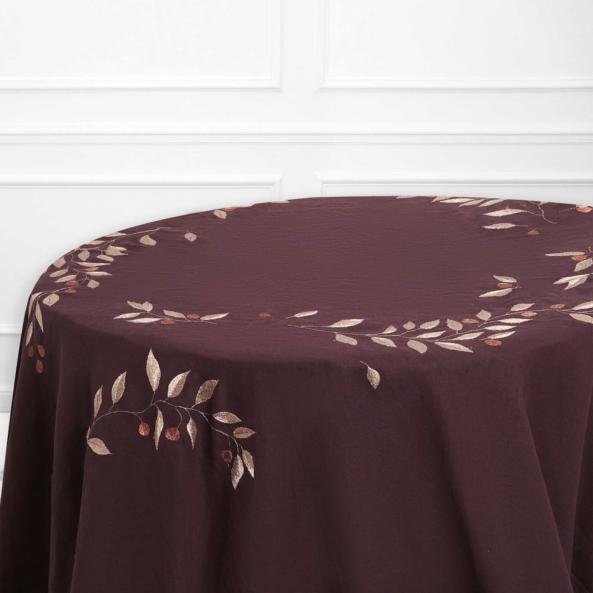 Service de table Feuilles d'olivier en lin - Cuivre