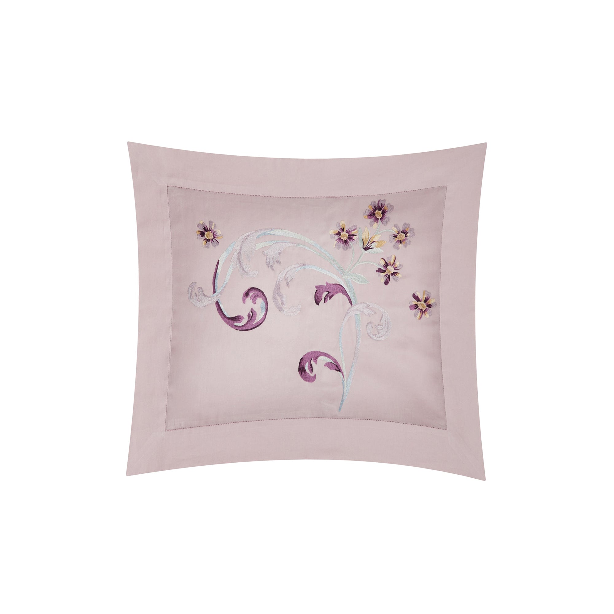 Taie d'oreiller Barocco en satin de coton - Beige & Vert & Parme & Prune