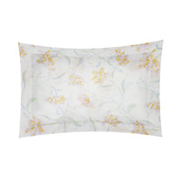 Taie d'oreiller Tulipe perroquet en voile de coton - Jaune & Lilas
