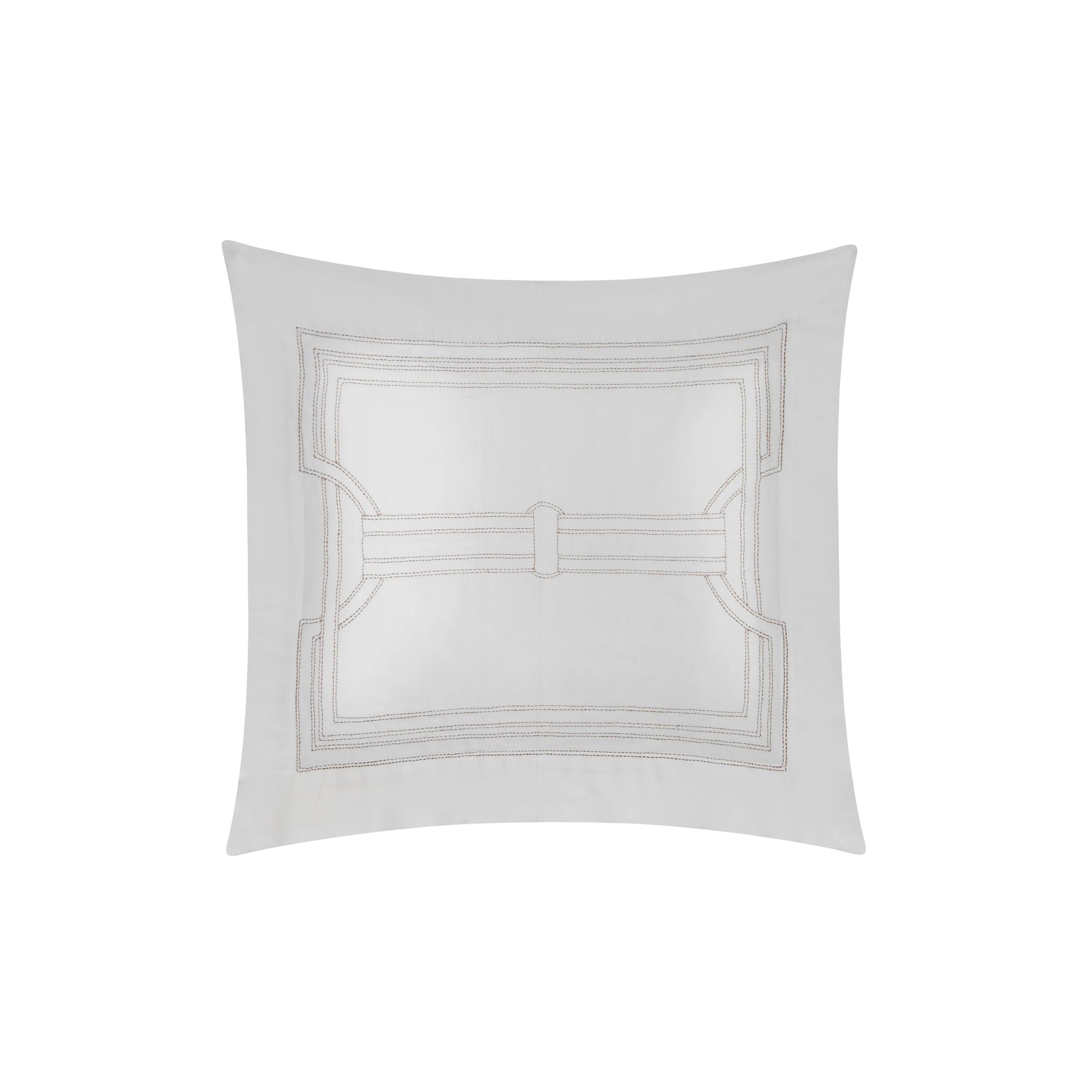 Taie d'oreiller Attelage en satin de coton - Marron
