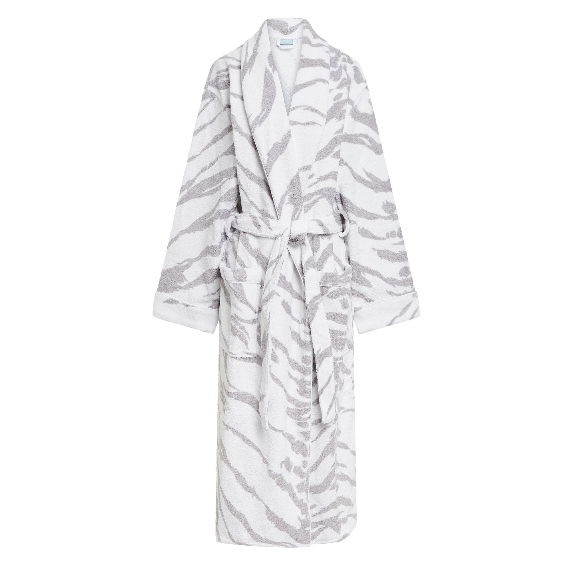 Terry Tiger Skin Bathrobe - Grey