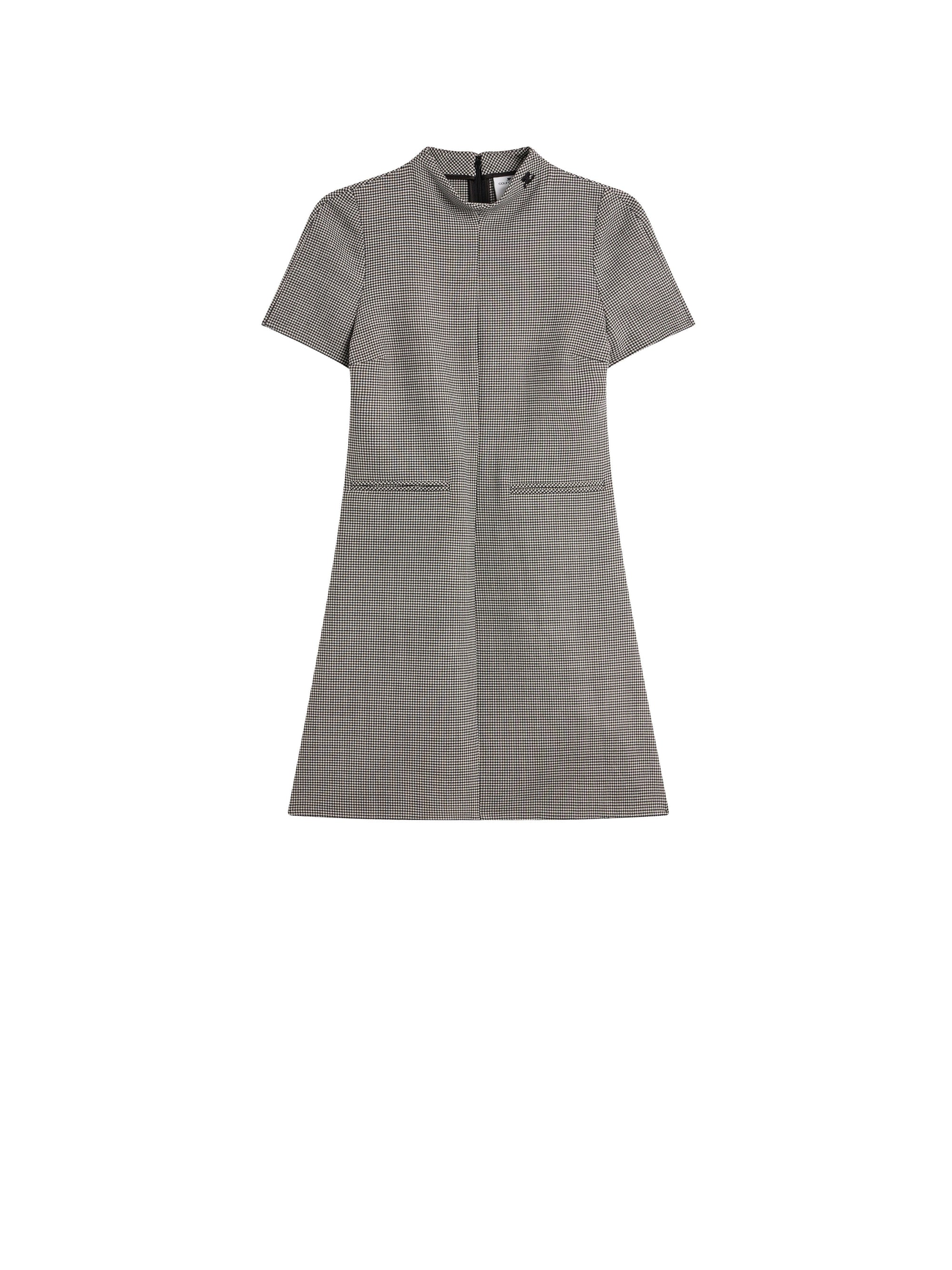 BLACK/NATURAL SHORT SLEEVES HOUNDSTOOTH