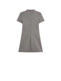 BLACK/NATURAL SHORT SLEEVES HOUNDSTOOTH