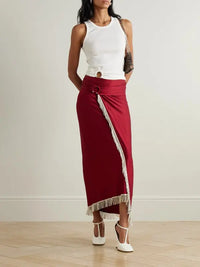 Draped midi skirt in jersey