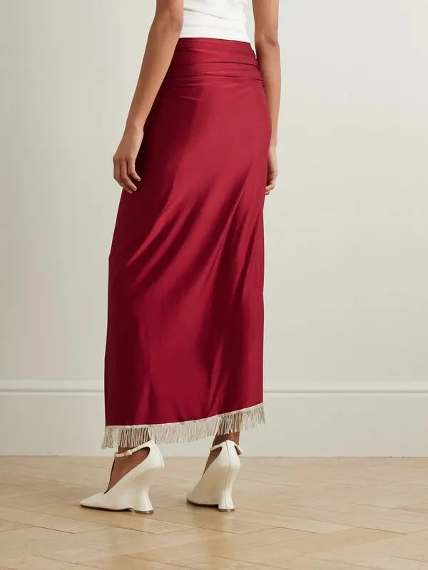 Draped midi skirt in jersey