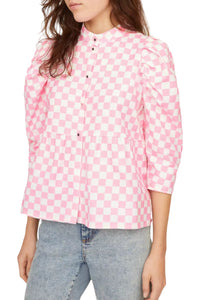 Blouse Away à damier - Candy Pink