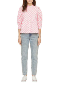 Blouse Away à damier - Candy Pink