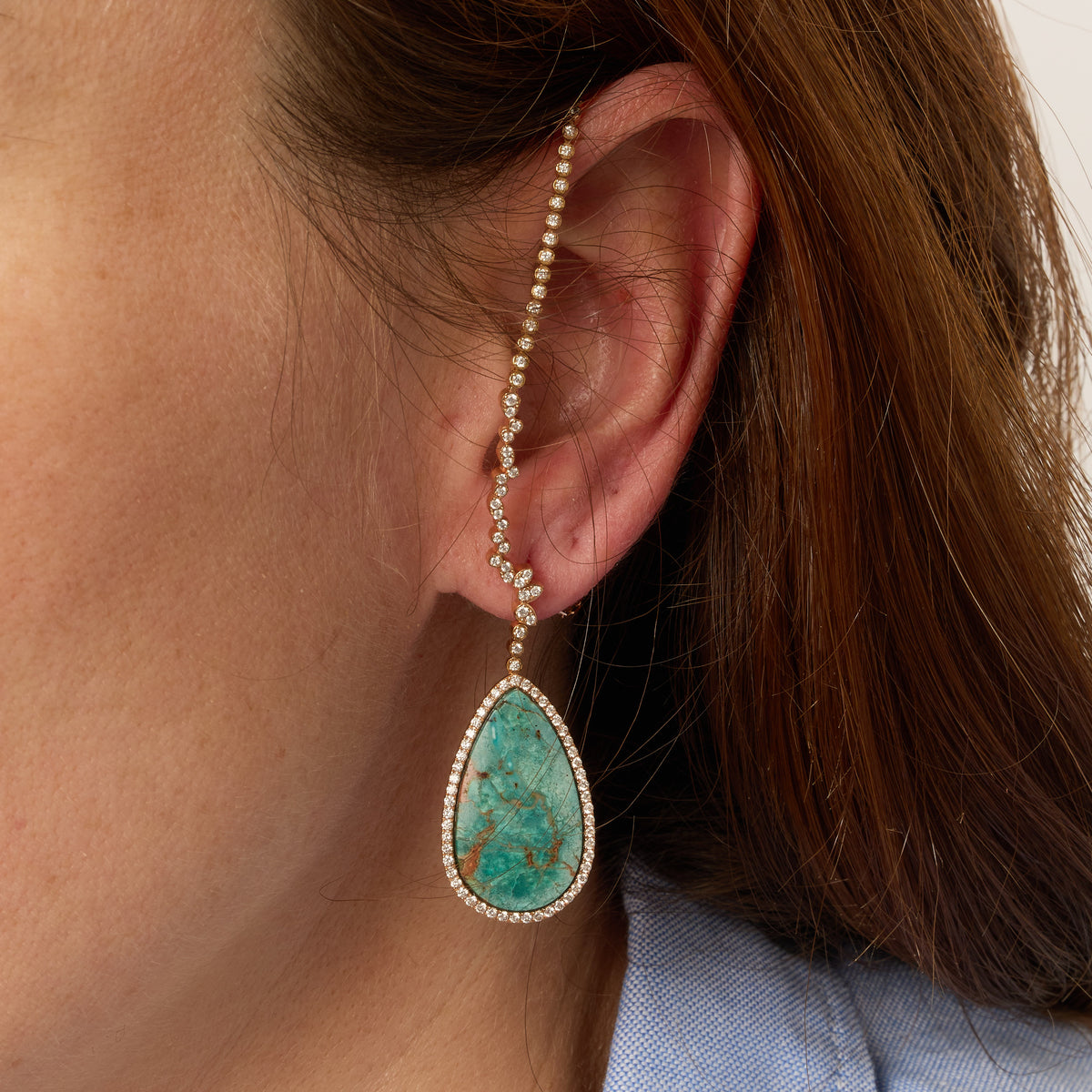 PT1_PrixTroca:1670€_VentesTroca:0_QtyTroca:1_ST:0%_Mono boucle gauche en Or rose 18K sertie de diamants & Turquoise - Rose