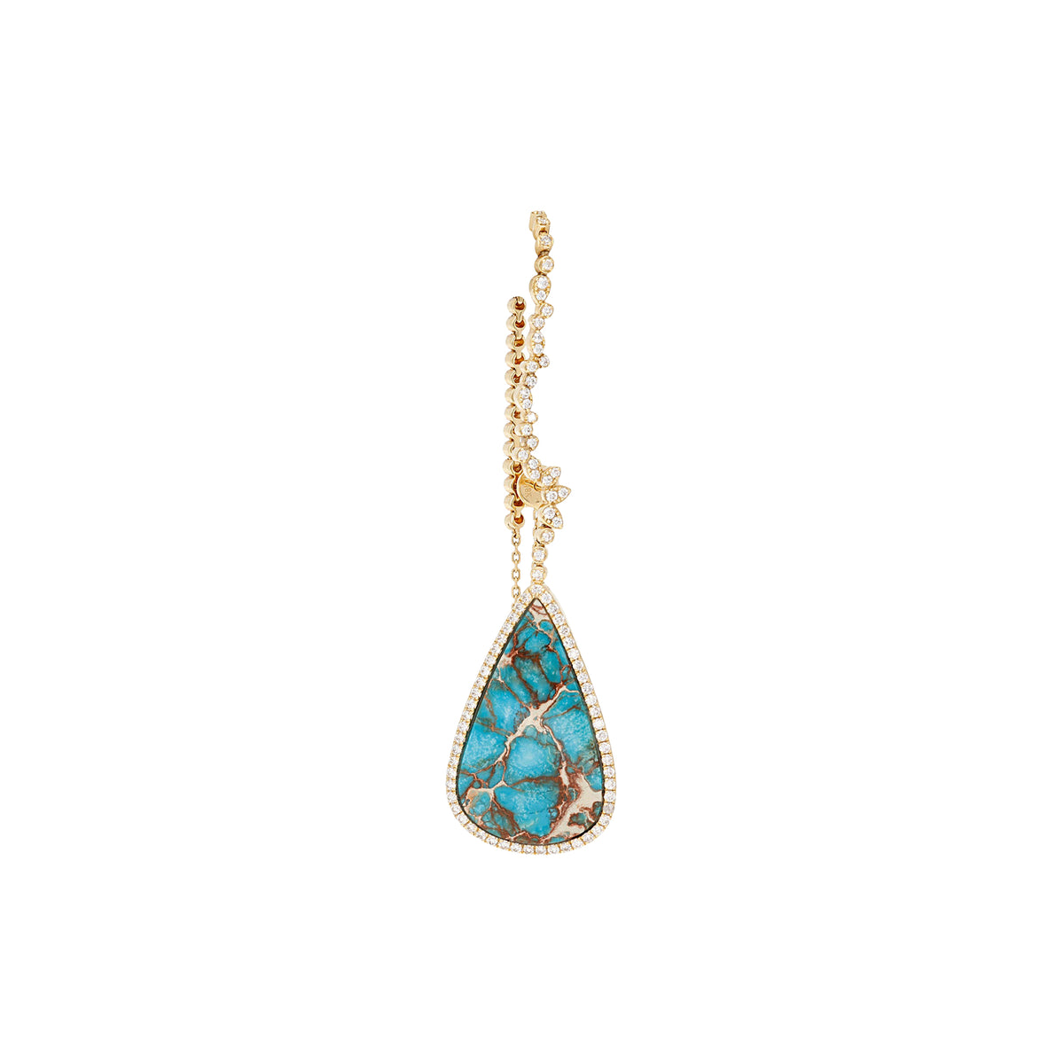 PT1_PrixTroca:1670€_VentesTroca:0_QtyTroca:1_ST:0%_Mono boucle gauche en Or jaune 18K sertie de diamants & Turquoise - Jaune