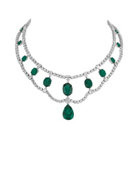 1qty NEW / Argent Rhodié Collier Victoria en argent rhodié 925/1000 // RECO : 2975€