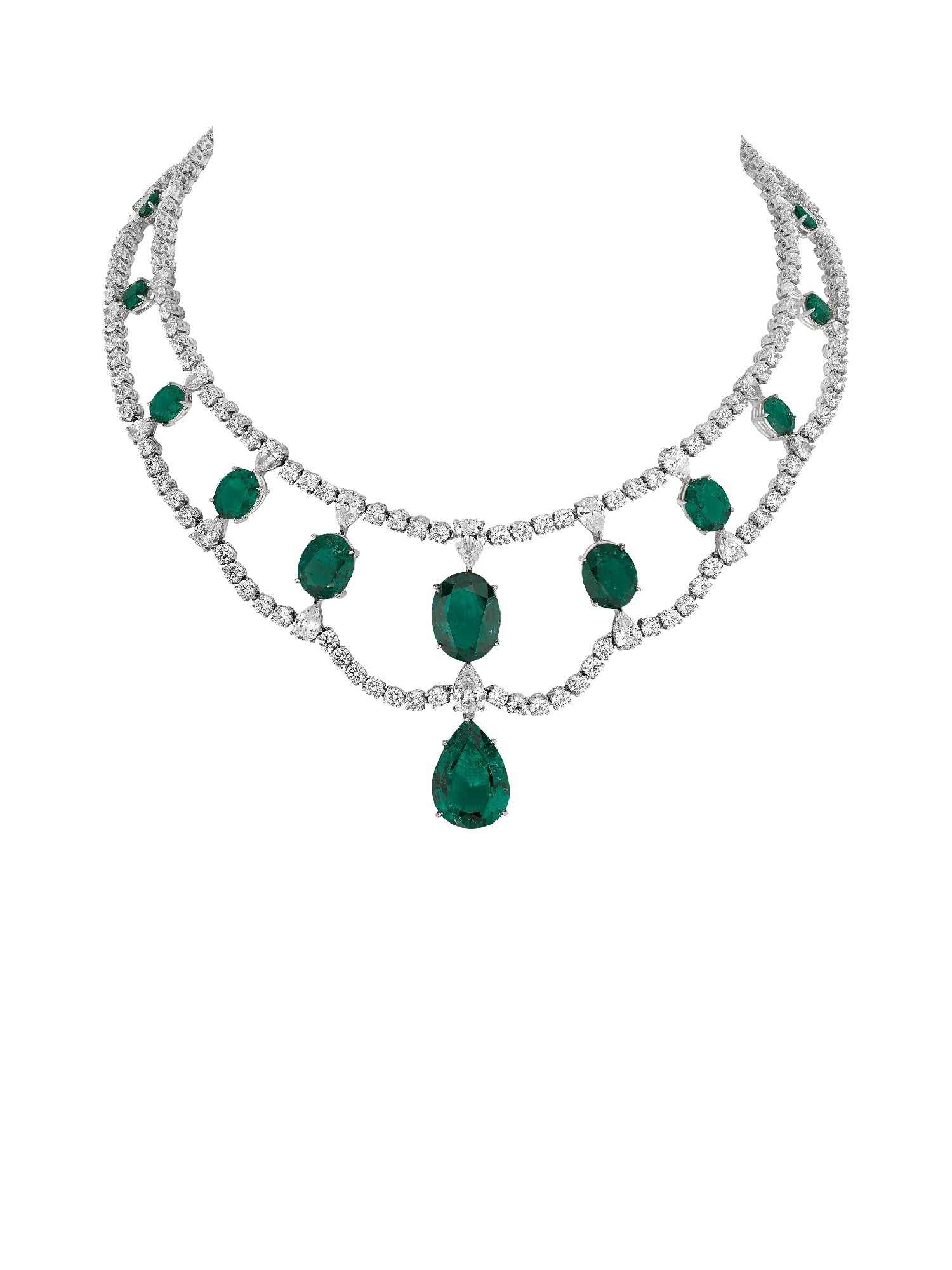 1qty NEW / Argent Rhodié Collier Victoria en argent rhodié 925/1000 // RECO : 2975€