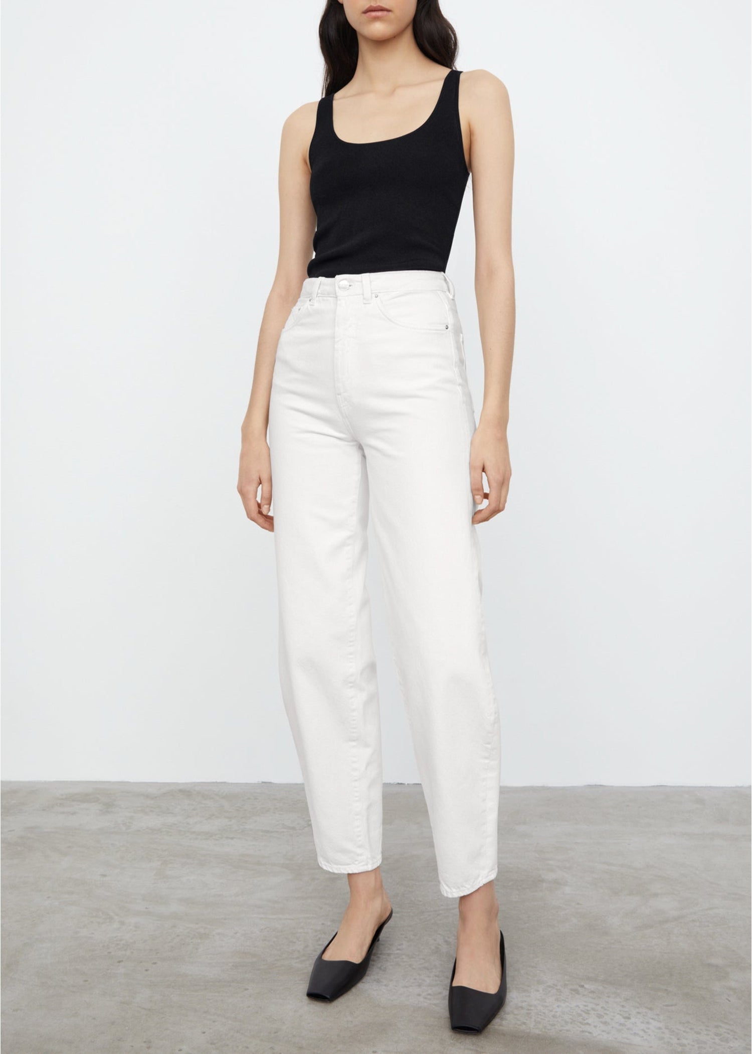 Pantalon à pattes de baril en denim - Off White