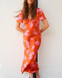 Robe longue Denise en soie - Big Bouquet