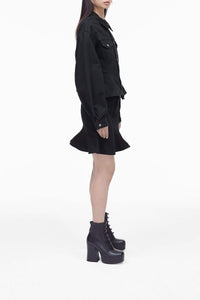 Veste cannelée en denim - Black