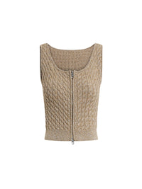 Débardeur Torsades zippé - Light Gold