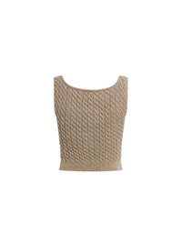 Débardeur Torsades zippé - Light Gold