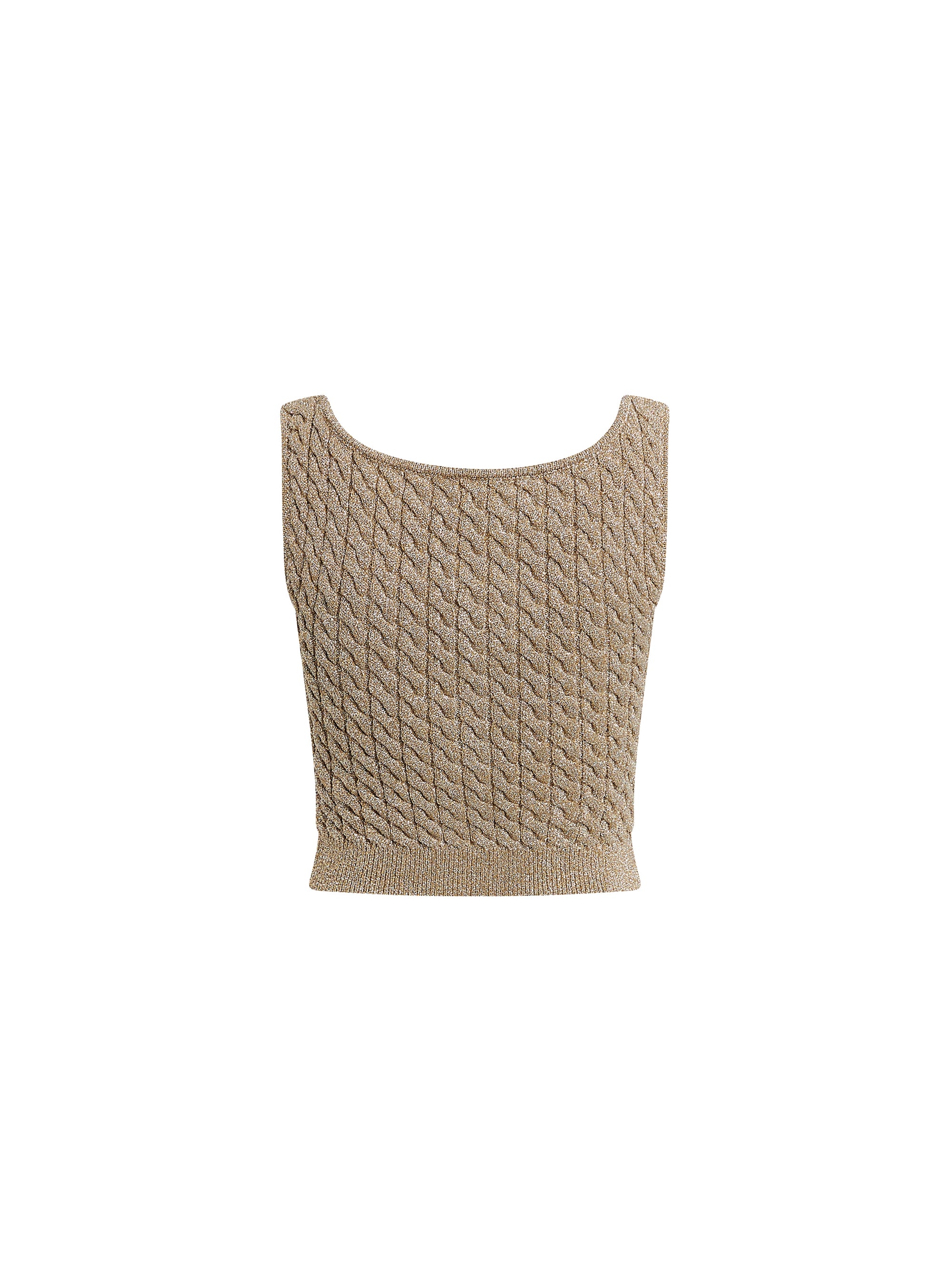 Débardeur Torsades zippé - Light Gold