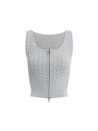Débardeur Torsades zippé - Silver