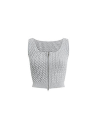 55€ / 12 sold //54 QTY / ST22%   Débardeur Torsades zippé - Silver