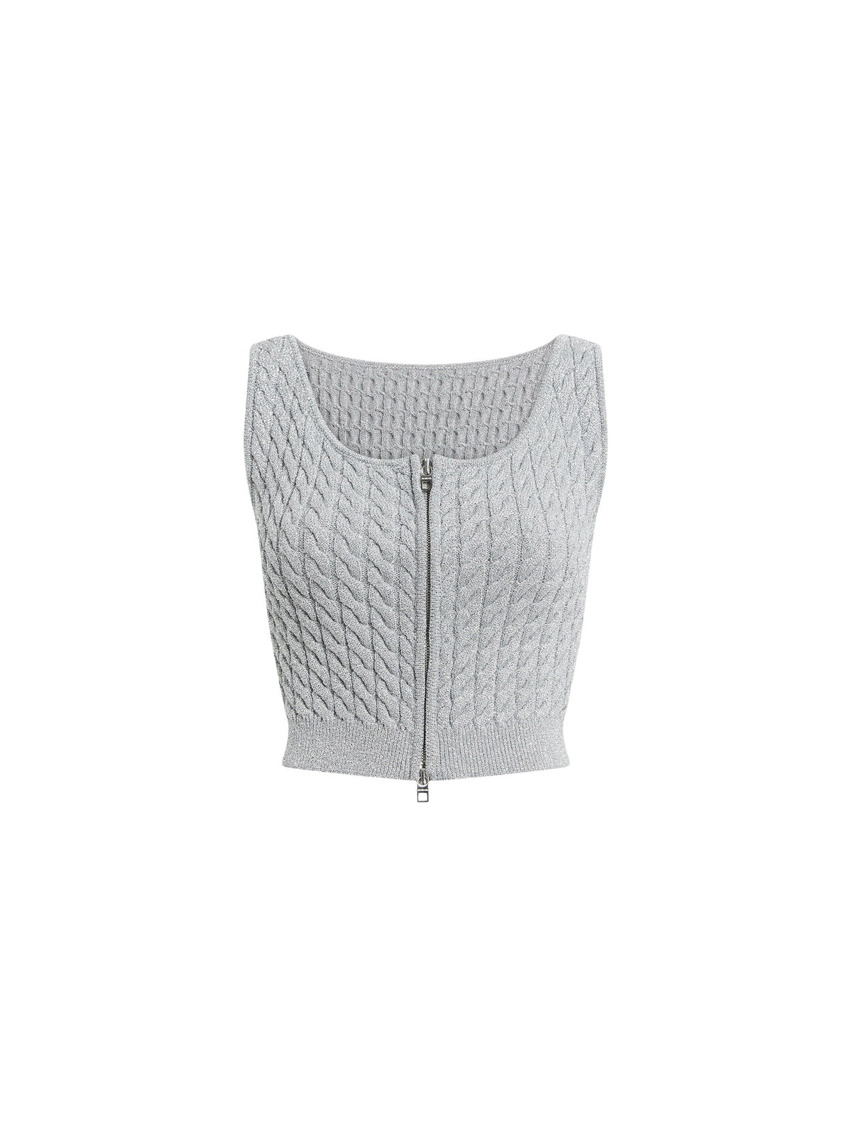 55€ / 12 sold //54 QTY / ST22%   Débardeur Torsades zippé - Silver