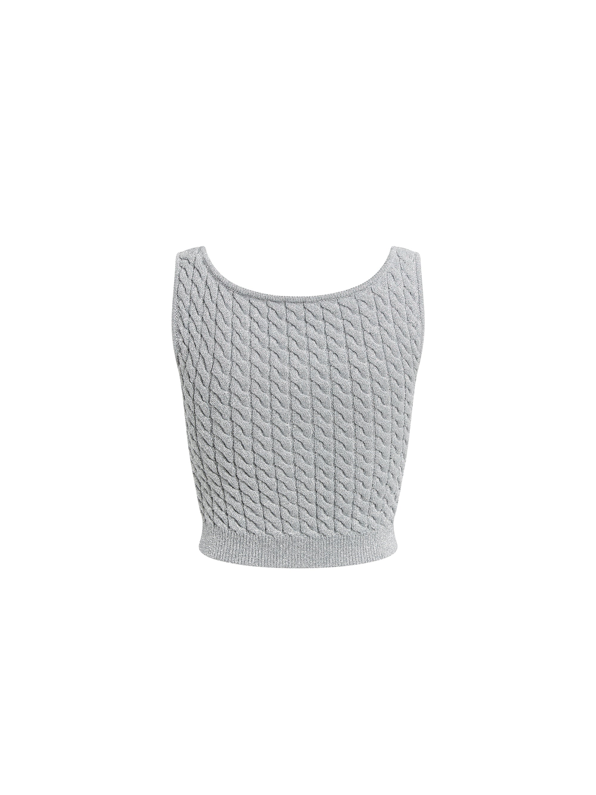 Débardeur Torsades zippé - Silver