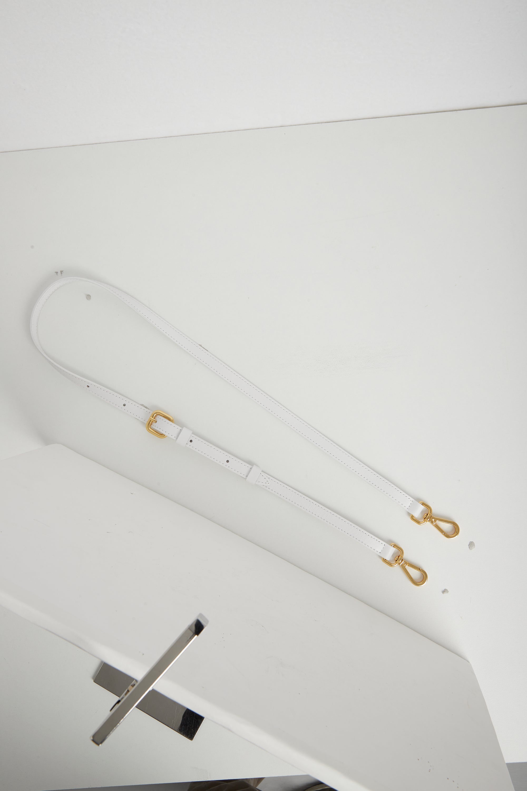 Grand sac Bambino Strap en cuir - White