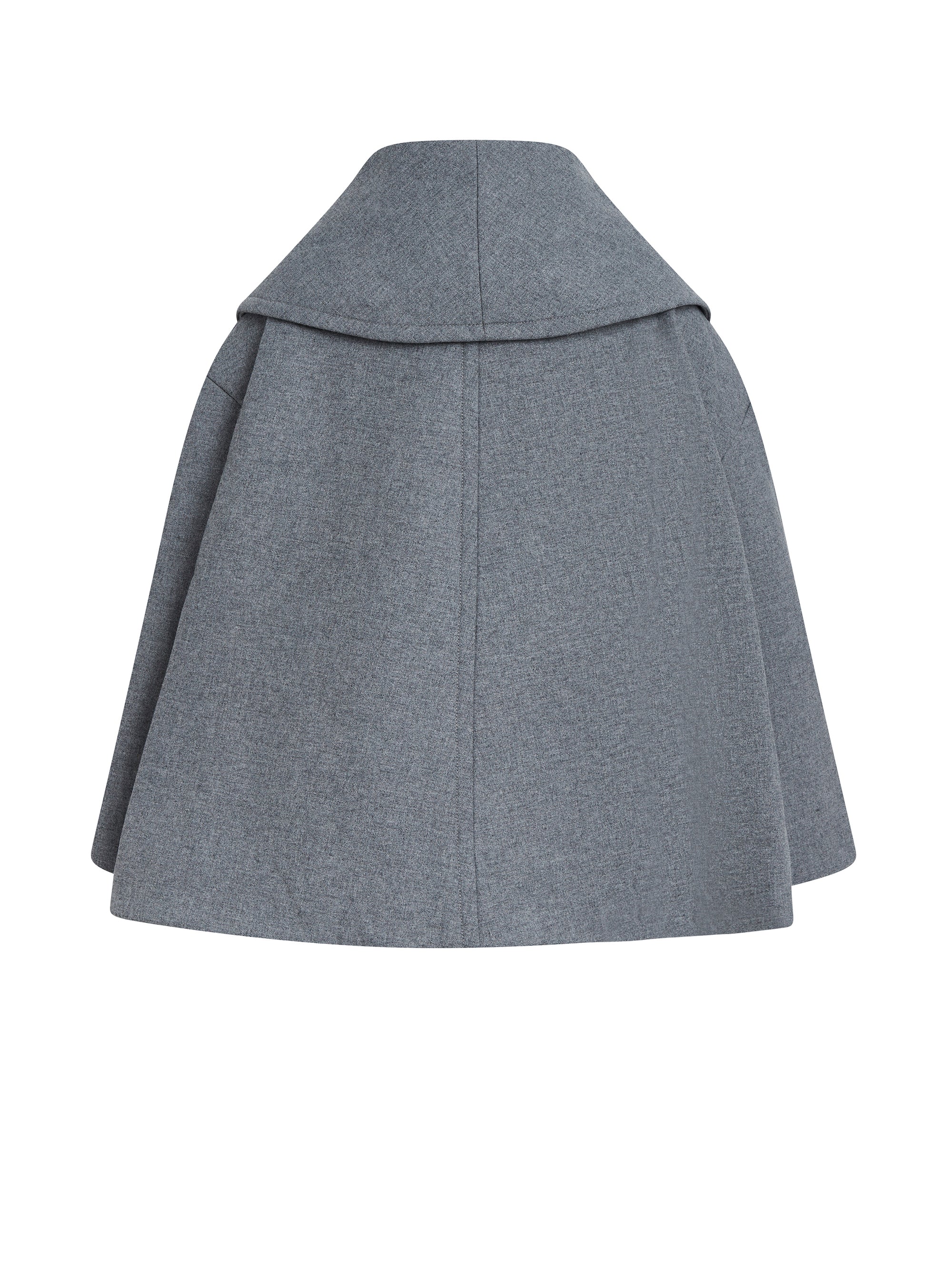 Caban court en laine et cachemire - Light Grey