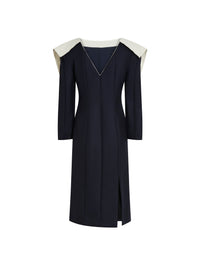 NAVY / OFF-WHITE LA ROBE FRANCOISE