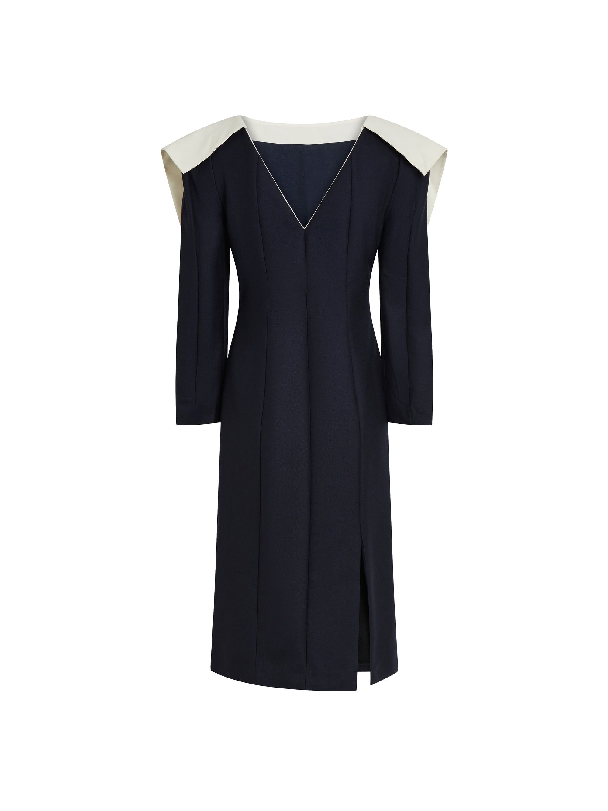 Robe Francoise cintrée - Navy & Off-White