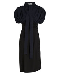Robe Madame manches bouffantes - Navy & Black