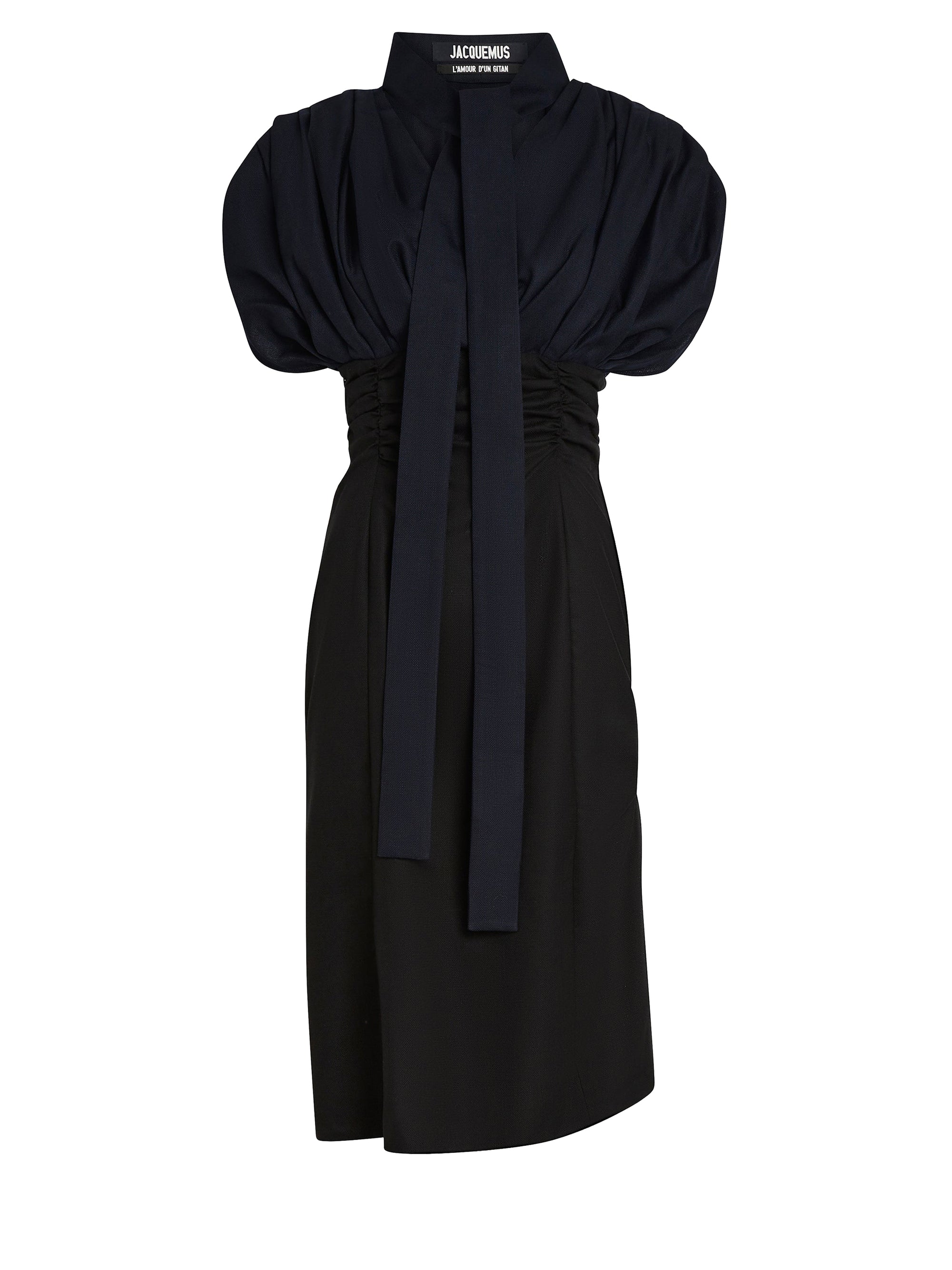 Robe Madame manches bouffantes - Navy & Black