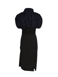 Robe Madame manches bouffantes - Navy & Black