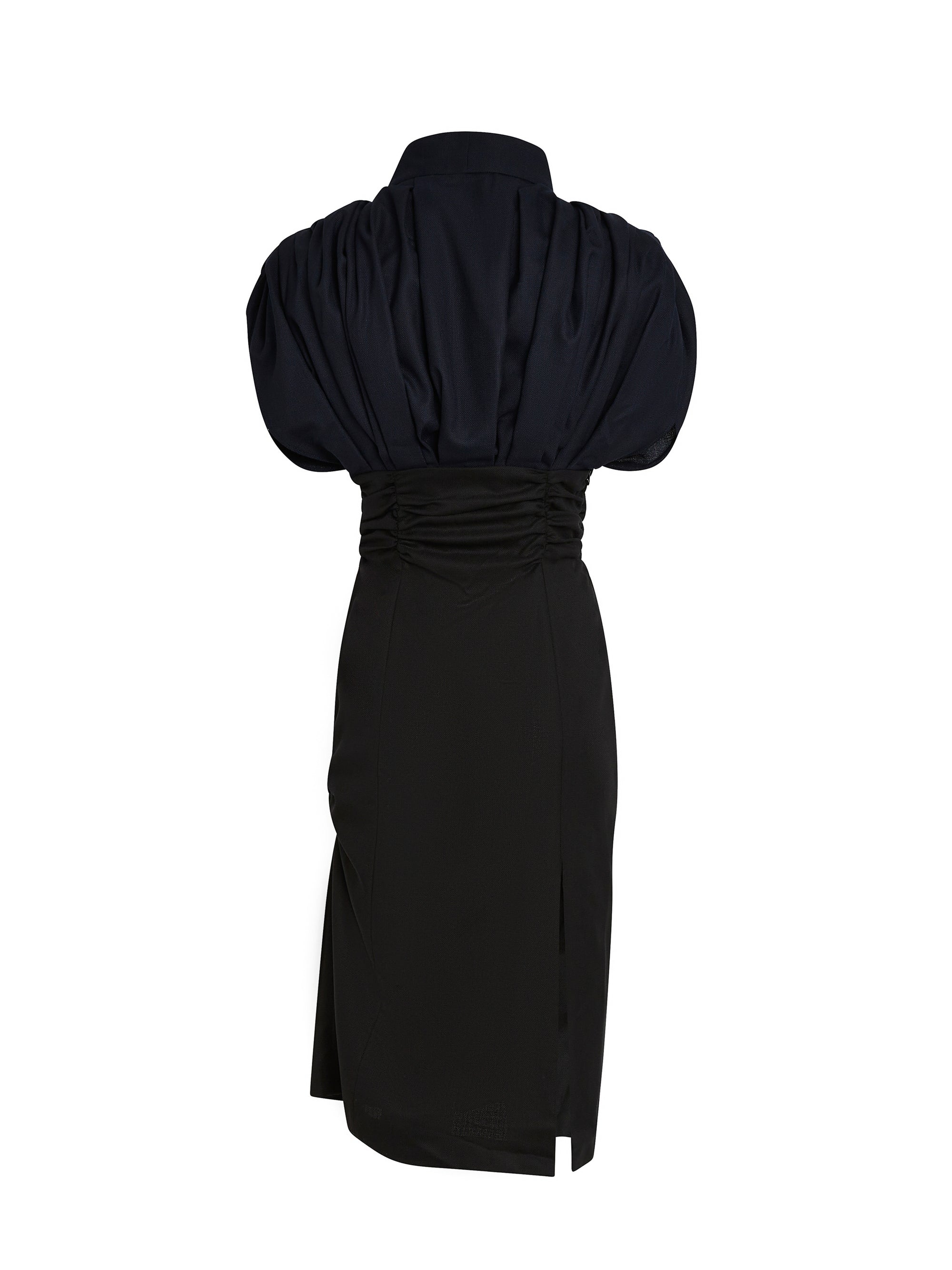Robe Madame manches bouffantes - Navy & Black