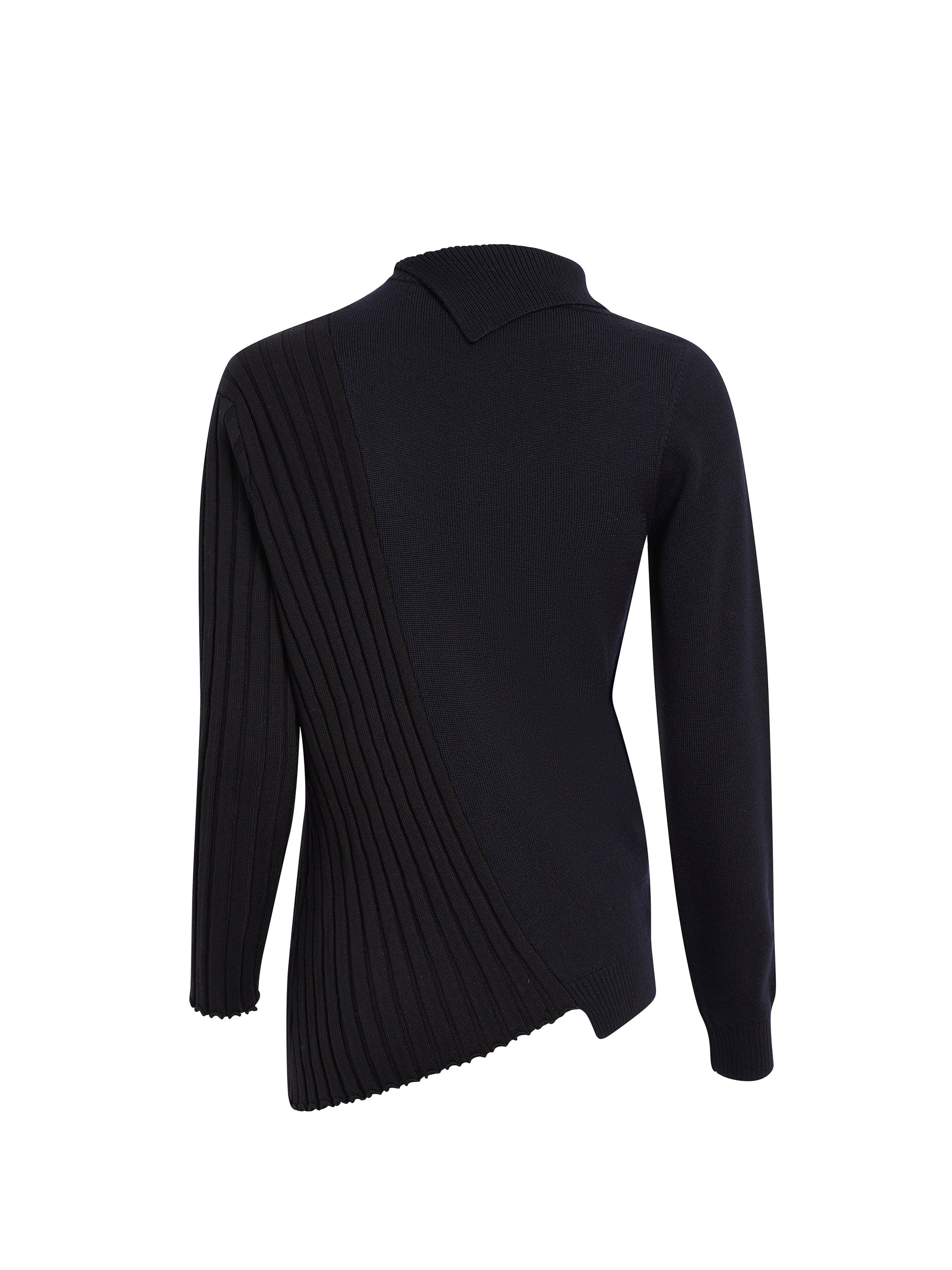 Haut en maille coupée - Black & Navy