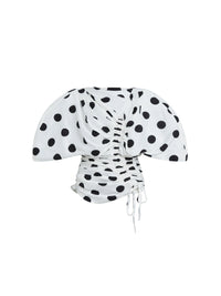 Blouse Vallauris froncée - Black & White Dots