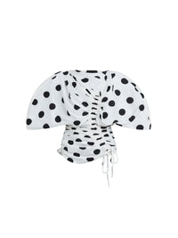 Blouse Vallauris froncée - Black & White Dots