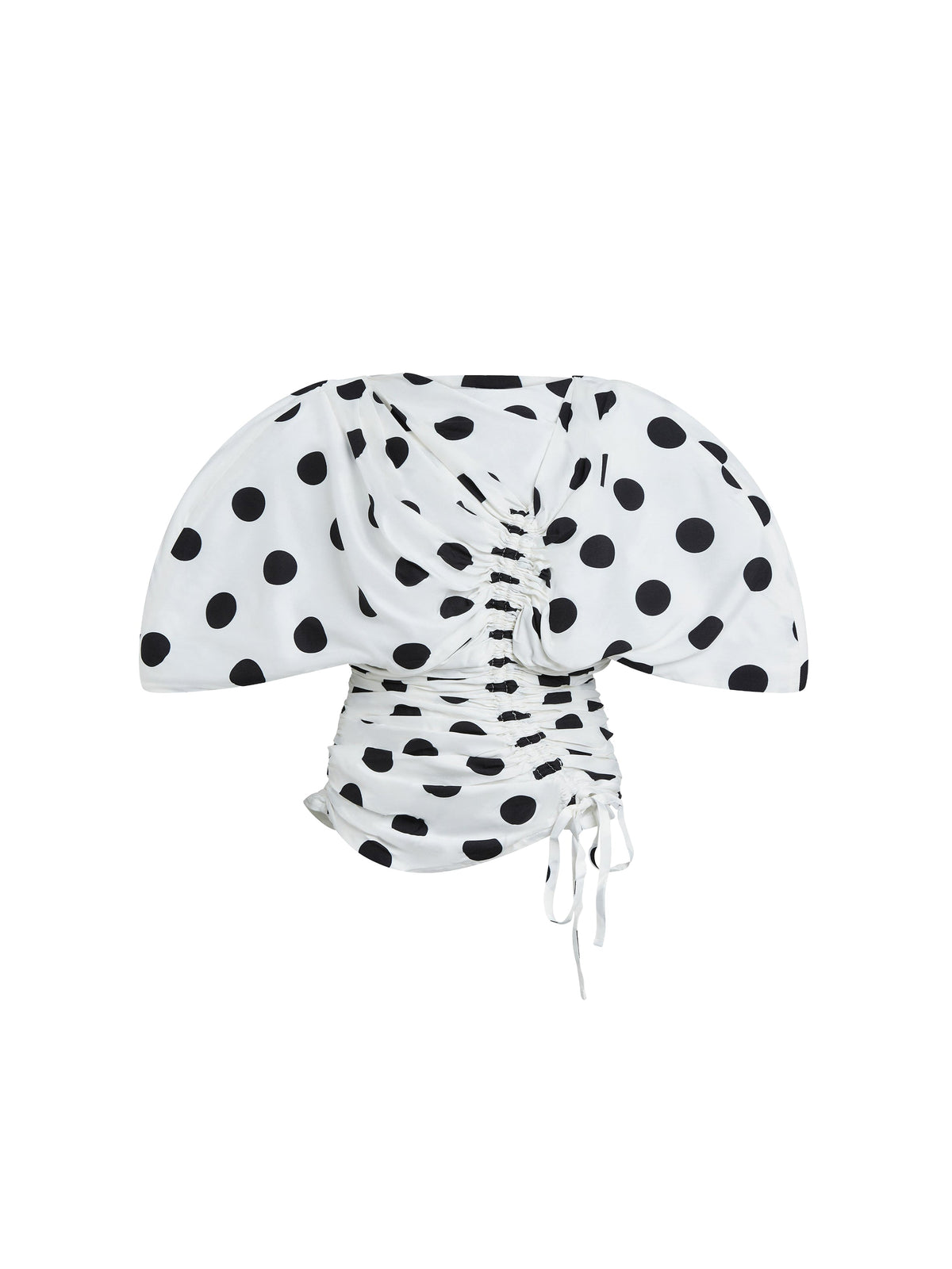 Blouse Vallauris froncée - Black & White Dots