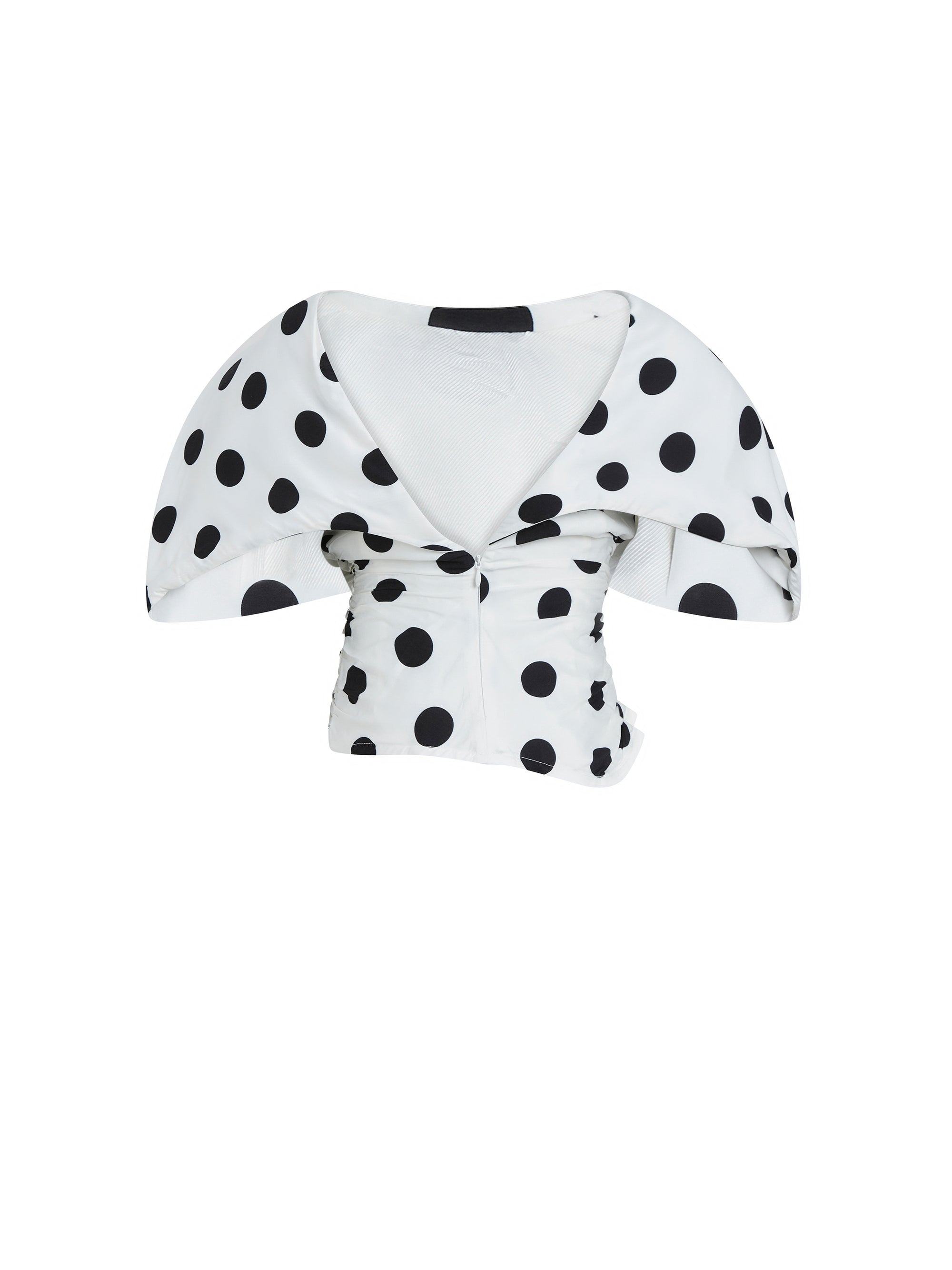 Blouse Vallauris froncée - Black & White Dots