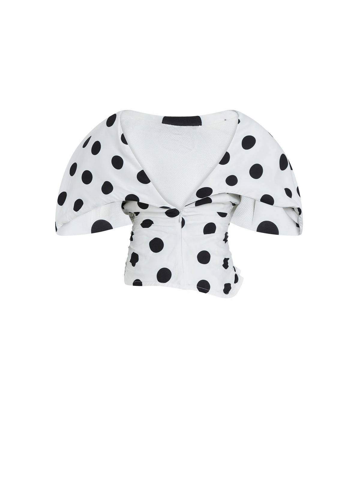 Blouse Vallauris froncée - Black & White Dots
