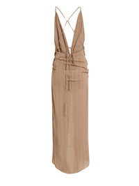 Robe Bayamo drapée - Light Brown