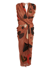 Robe Henri imprimée - Brown Waves Strippe