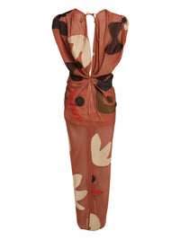 PRINT BROWN WAVES STRIPPE LA ROBE HENRI